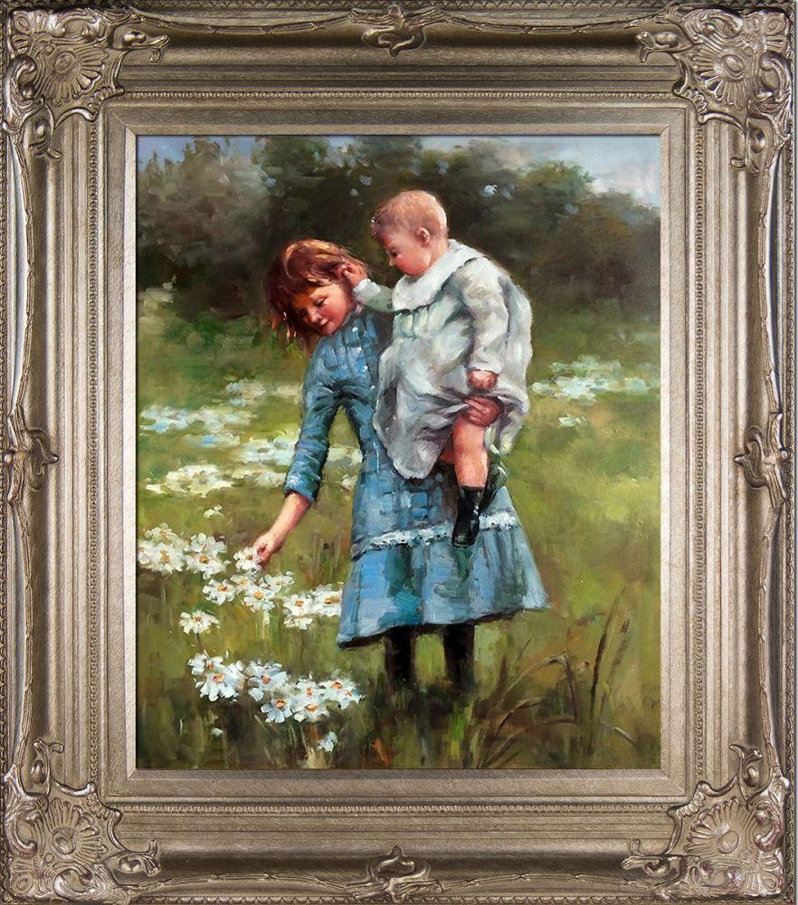 In a Daisy Field Pre-Framed - Renaissance Champagne Frame 20"X24"