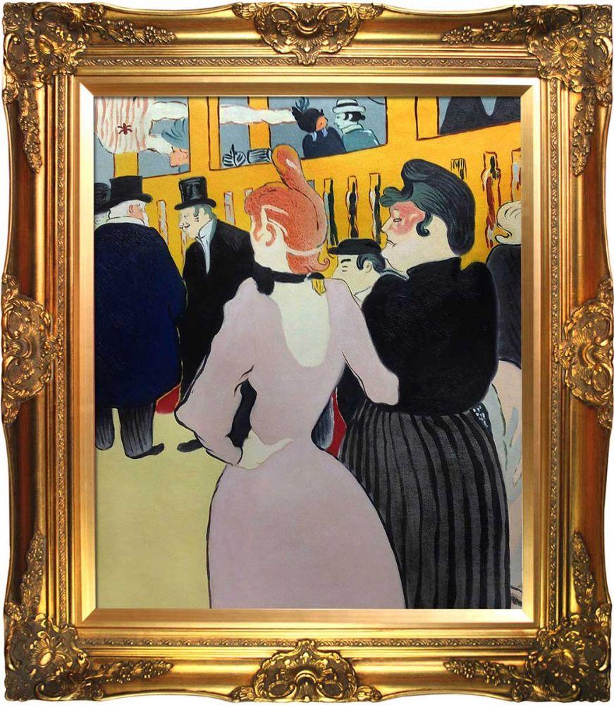 At the Moulin Rouge, La Goulue with Her Sister Pre-Framed - Victorian Gold Frame 20"X24"