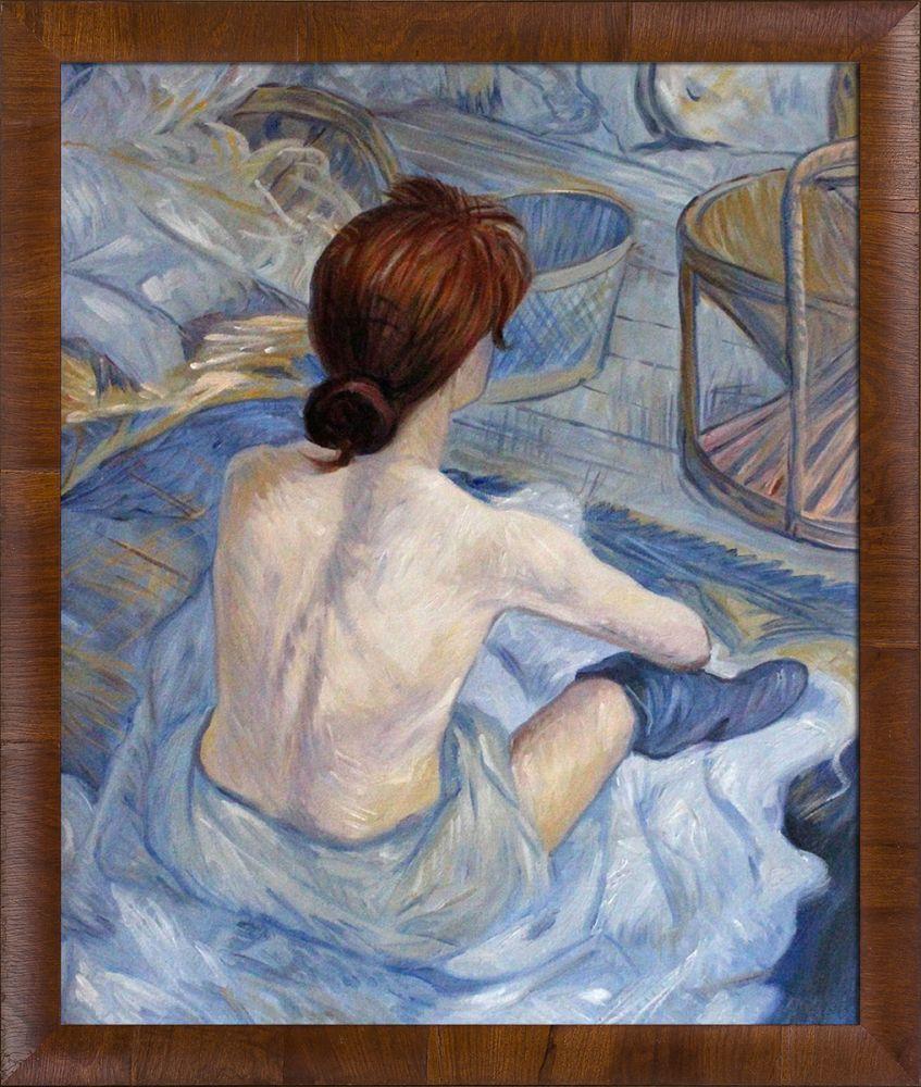 Woman at Her Toil Pre-Framed - Panzano Olivewood Frame 20" X 24"