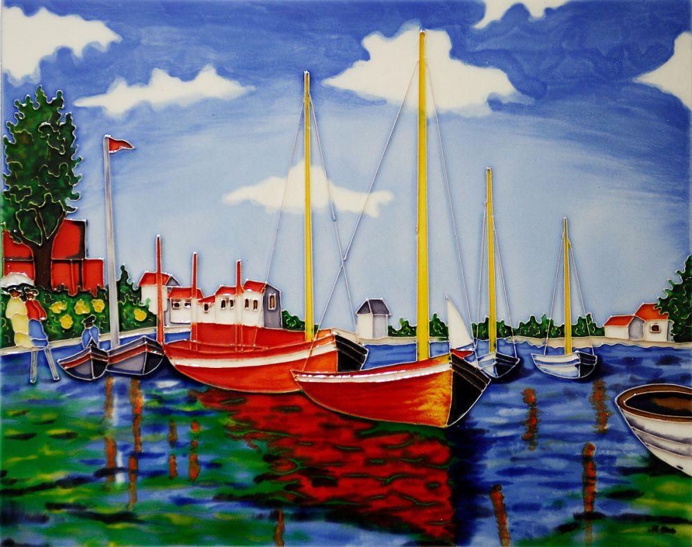 Red Boats Tile