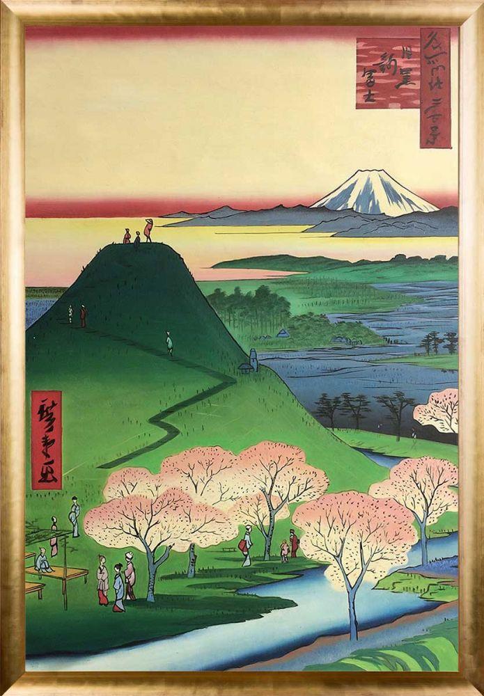 New Fuji, Meguro, No. 24 in One Hundred Famous Views of Edo Pre-Framed - Gold Luminoso Frame 24" x 36"