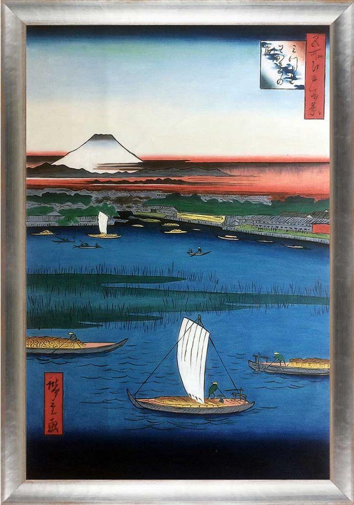Mitsumata Wakarenofuchi, No. 57 from One Hundred Famous Views of Edo Pre-Framed - Spencer Rustic 24" X 36"