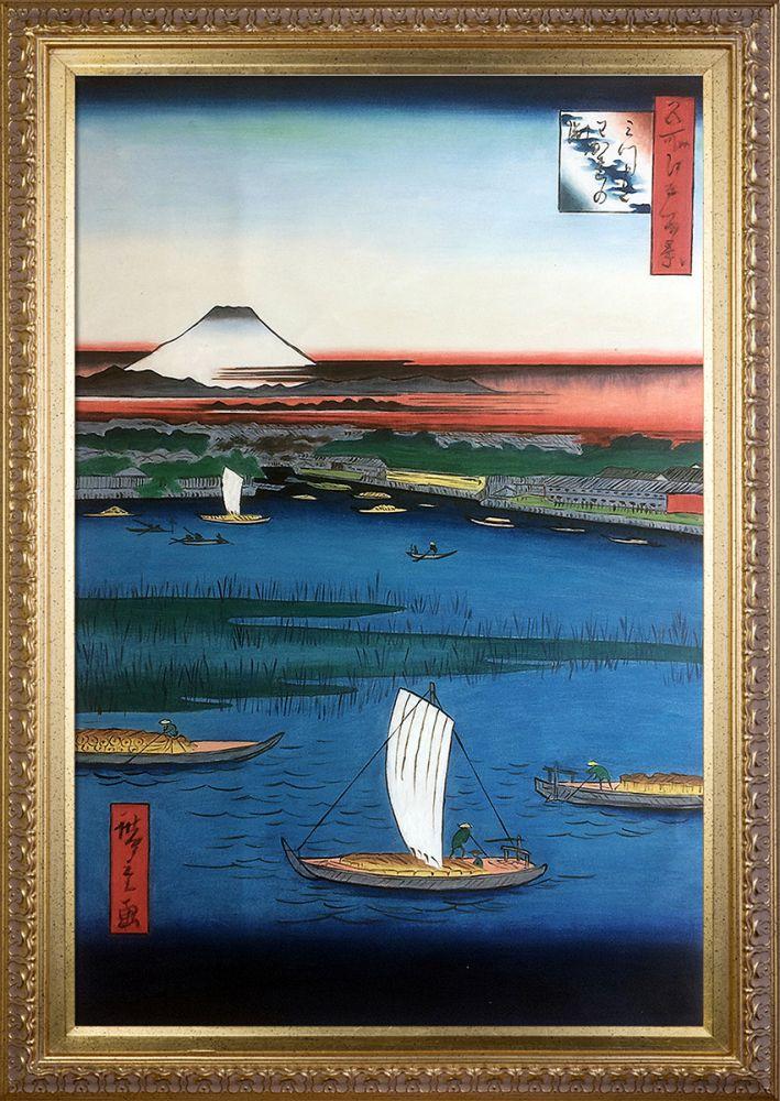 Mitsumata Wakarenofuchi, No. 57 from One Hundred Famous Views of Edo Pre-Framed - Elegant Gold Frame 24"X36"