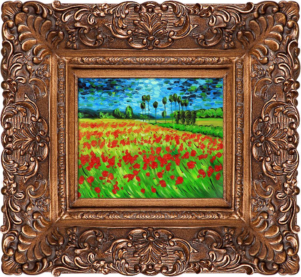 Field of Poppies Pre-Framed - Burgeon Gold Frame 8"X10"