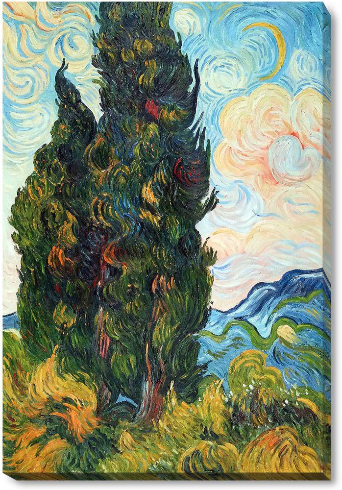 Two Cypresses Pre-Framed - Gallery Wrap 24"X36"