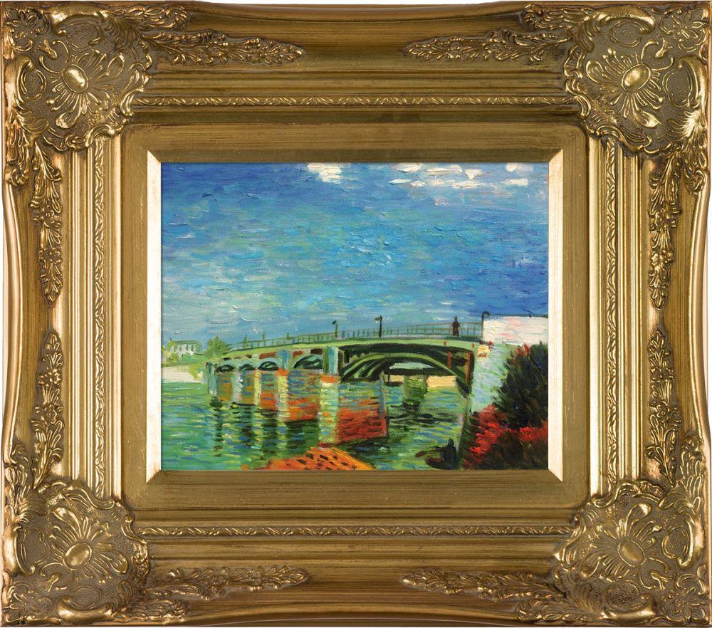 The Seine Bridge at Asnieres Pre-Framed - Victorian Gold Frame 8"X10"