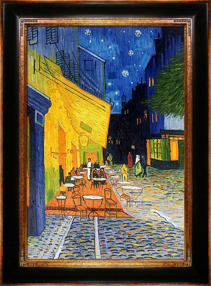 Cafe Terrace at Night Pre-Framed - Opulent Frame 24"X36"