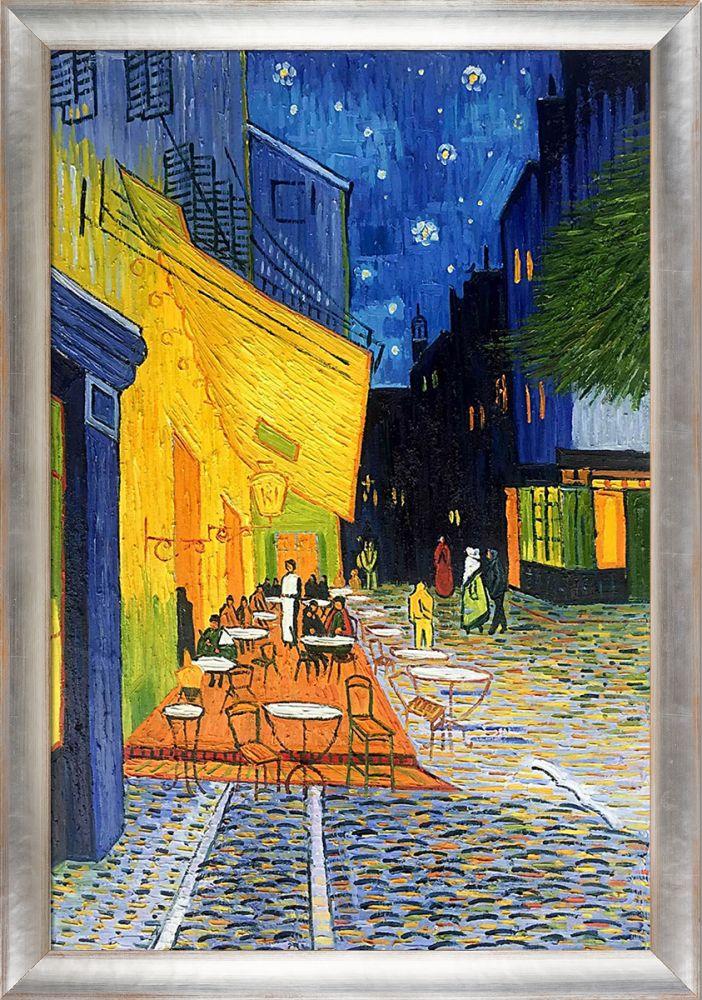 Cafe Terrace at Night Pre-Framed - Spencer Rustic 24" X 36"