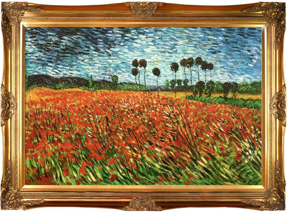 Field of Poppies Pre-Framed - Victorian Gold Frame 24"X36"