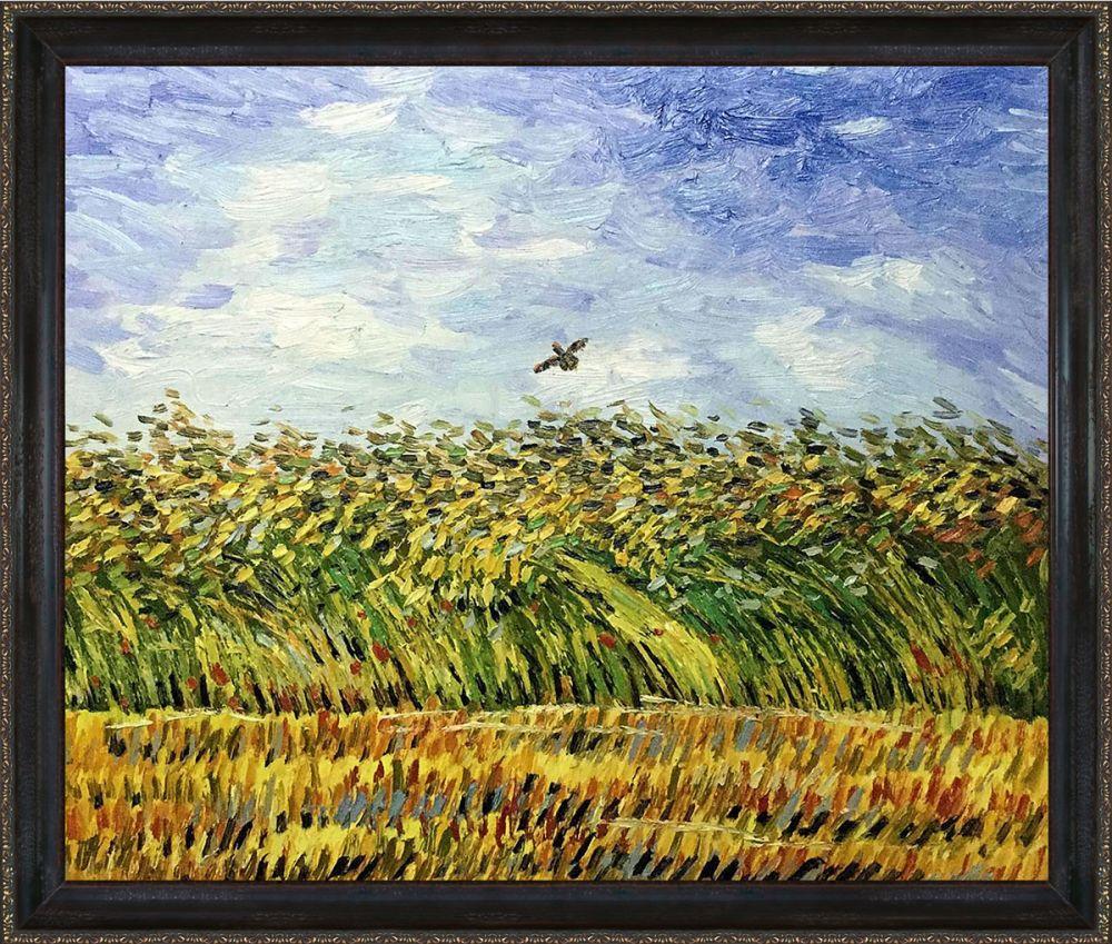 Edge of a Wheat Field with Poppies and a Lark Pre-Framed - La Scala Frame 20"X24"