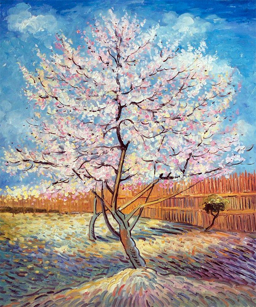Pink Peach Tree in Blossom