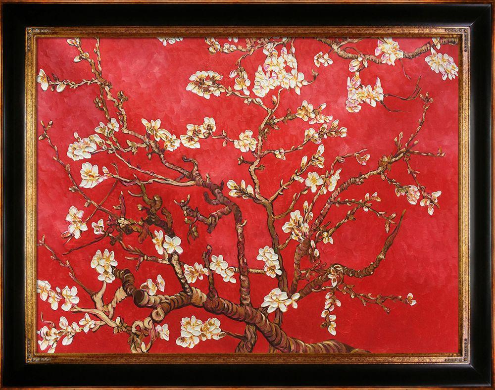 Branches of an Almond Tree in Blossom, Ruby Red Pre-Framed - Opulent Frame 30"X40"
