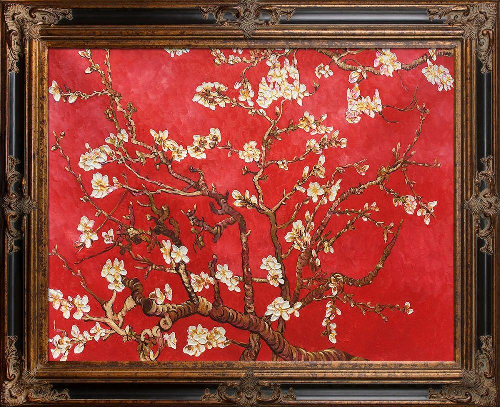 Branches of an Almond Tree in Blossom, Ruby Red Pre-Framed - Excalibur Frame 30"X40"