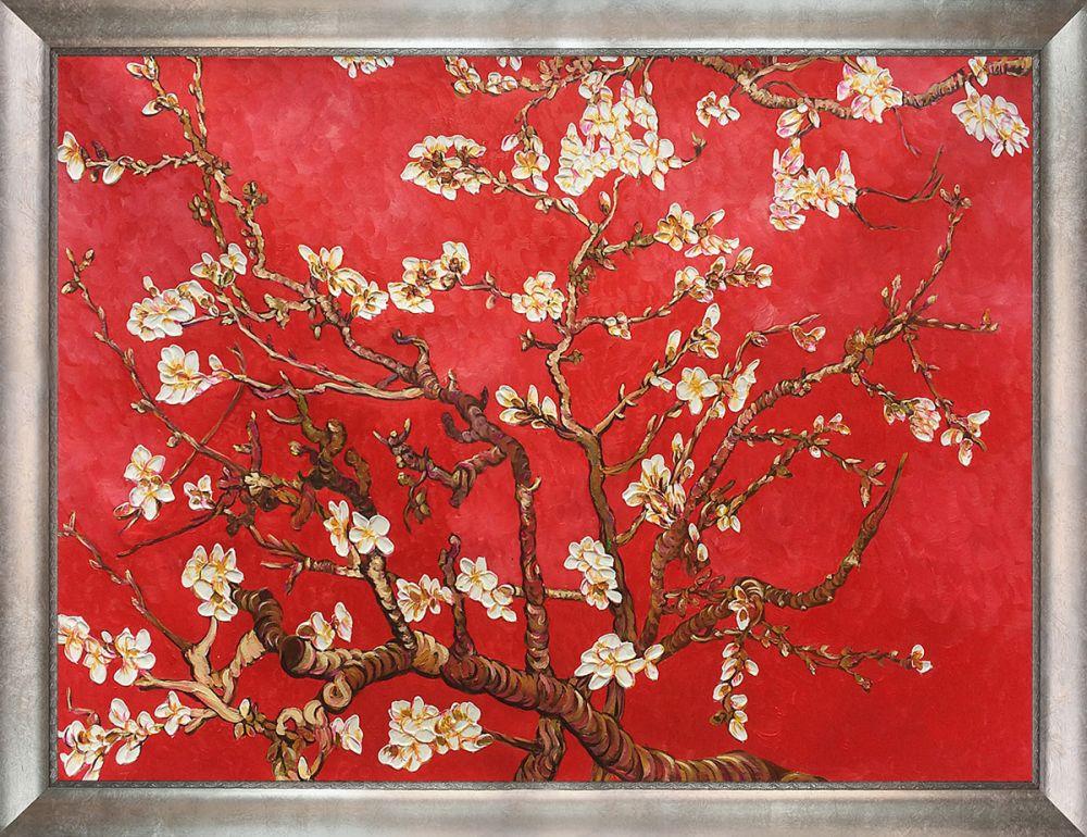 Branches of an Almond Tree in Blossom, Ruby Red Pre-Framed - Champage Scoop with Swirl Lip Frame 30"X40"