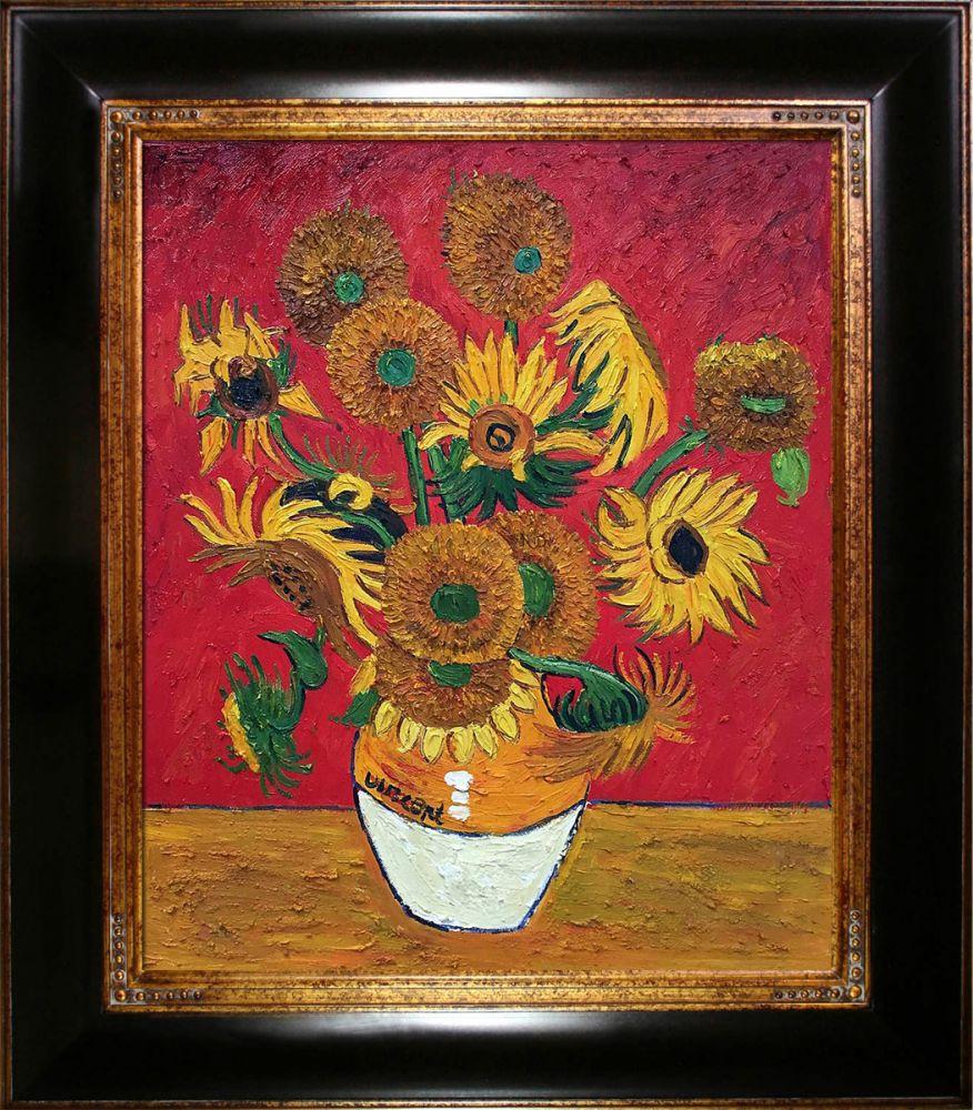 Sunflowers, Red Pre-Framed - Opulent Frame 20"X24"