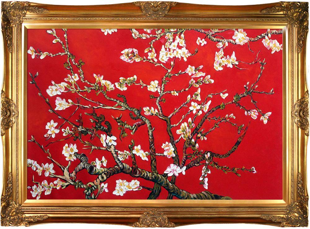 Branches of an Almond Tree in Blossom, Ruby Red Pre-Framed - Victorian Gold Frame 24"X36"
