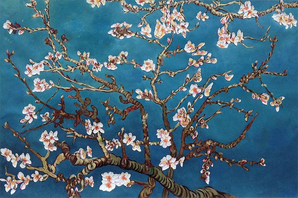 Branches Of An Almond Tree In Blossom