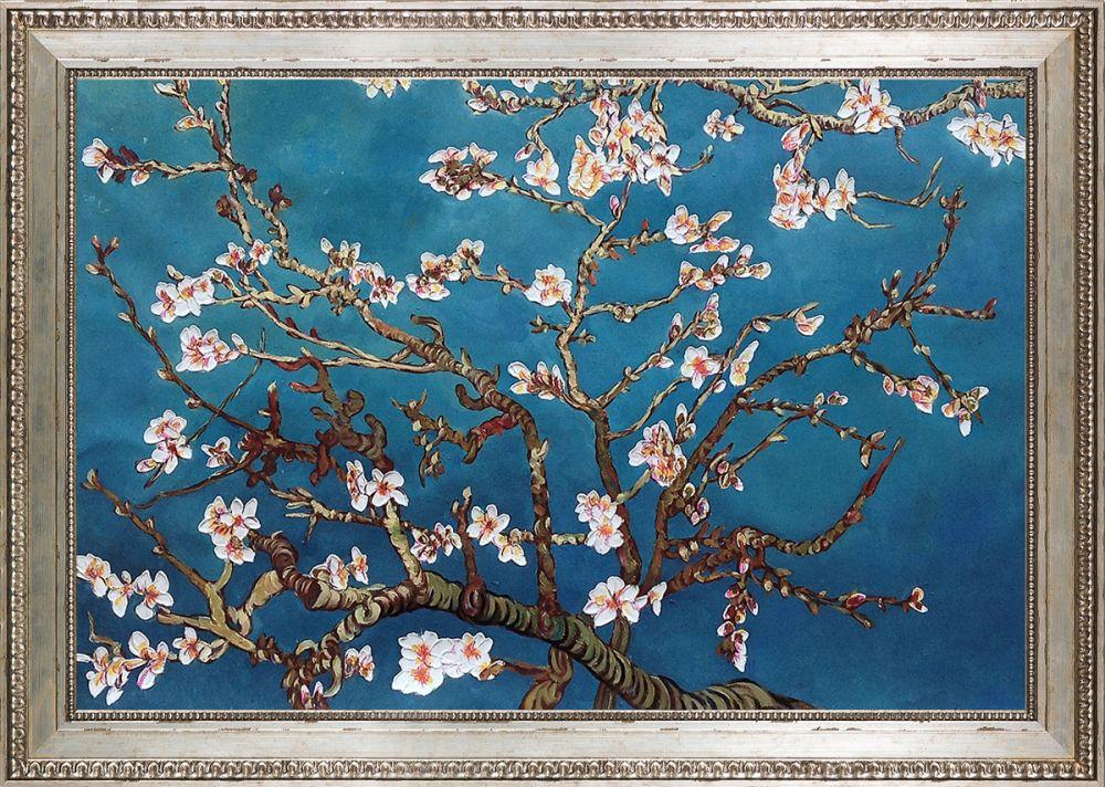 Branches Of An Almond Tree In Blossom Pre-Framed - Versailles Silver King Frame 24" X 36"