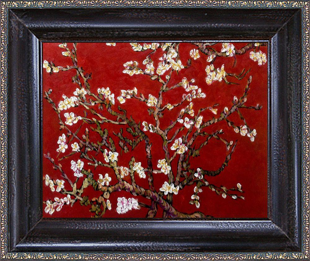 Branches of an Almond Tree in Blossom, Ruby Red Pre-Framed - La Scala Frame 8"X10"
