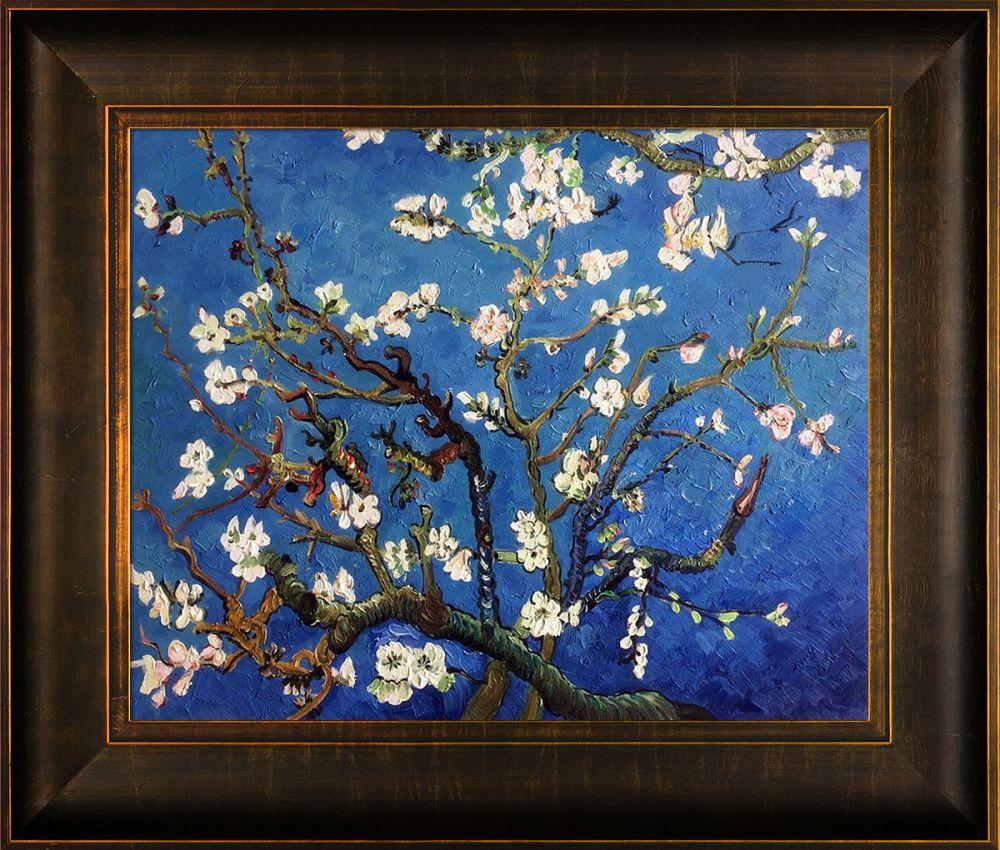 Branches Of An Almond Tree In Blossom Pre-Framed - Veine D'Or Bronze Scoop Frame 16"X20"