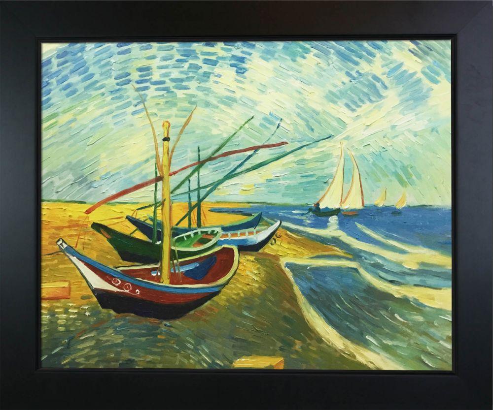 Boats At St. Marie's Pre-Framed - New Age Black Frame 16"X20"