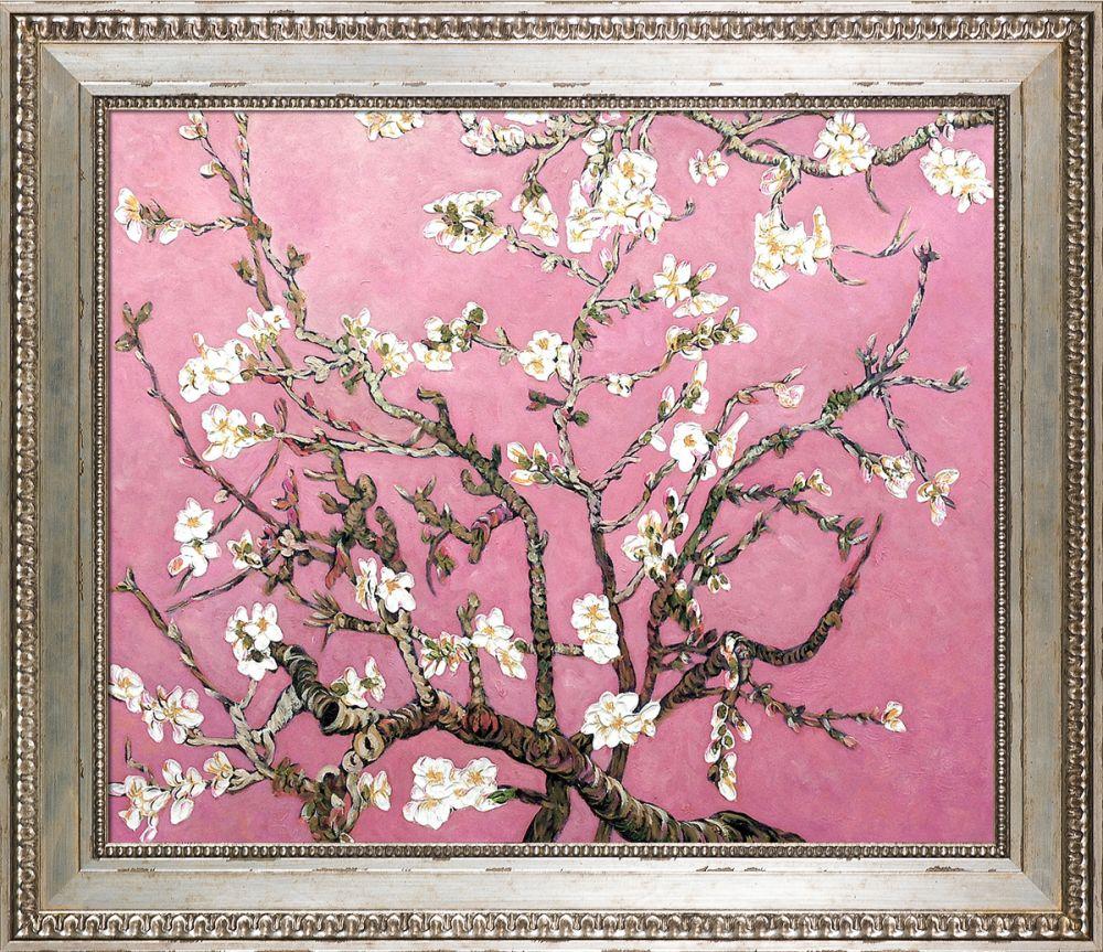 Branches of an Almond Tree in Blossom, Pearl Pink Pre-Framed - Versailles Silver King Frame 20" X 24"