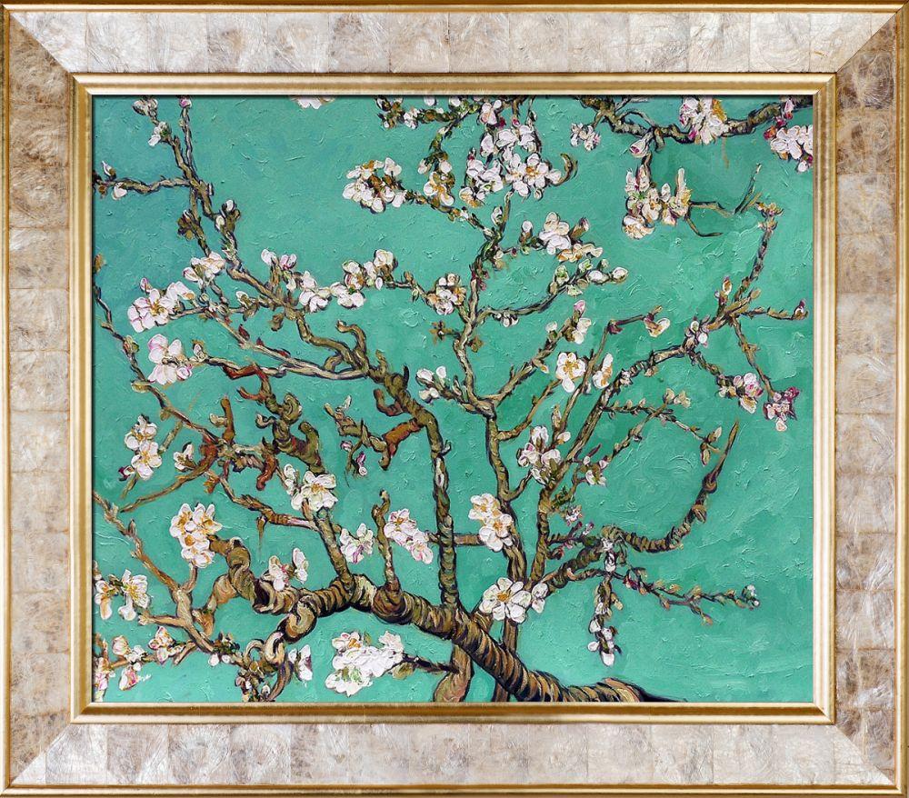 Branches Of An Almond Tree In Blossom - Jade Pre-Framed - Gold Pearl Frame 20" X 24"