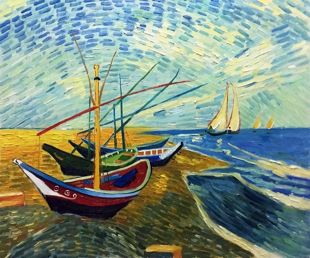 Fishing Boats On The Beach At Saintes-Maries Van Gogh
