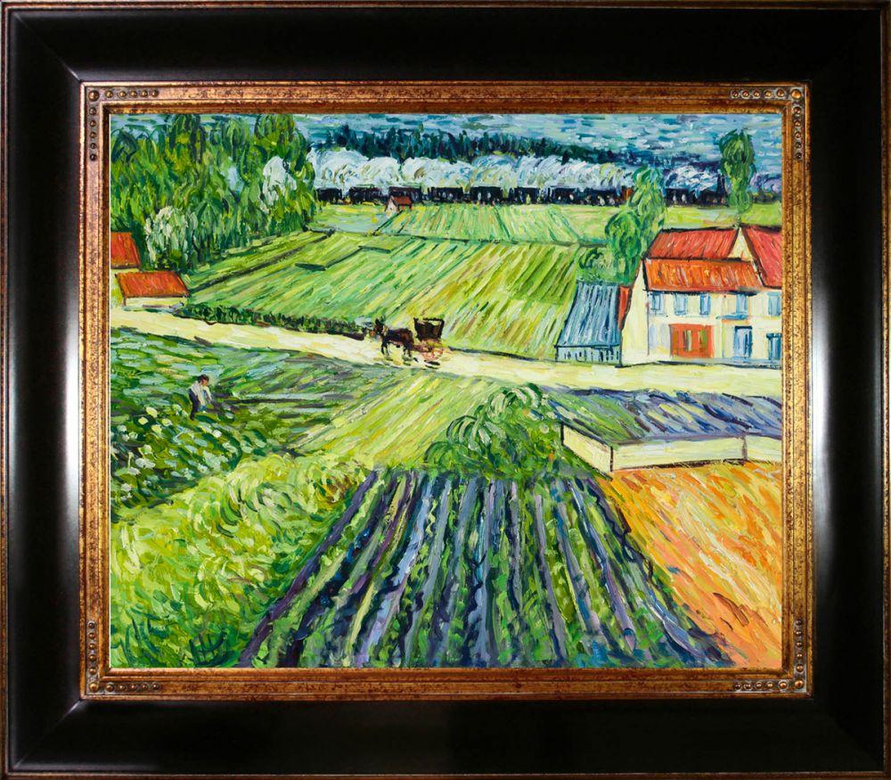 Landscape with Carriage and Train Pre-Framed - Opulent Frame 20"X24"