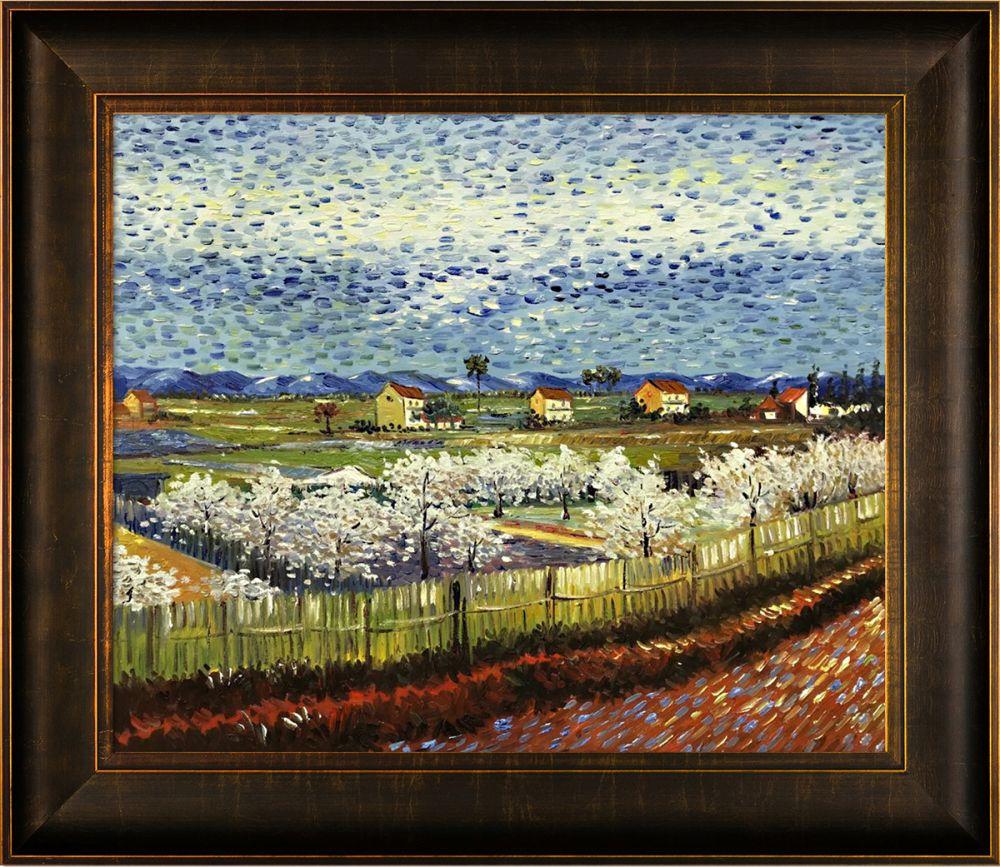 Van Gogh - Peach Trees in Blossom Pre-Framed - Hand Painted Oil ...