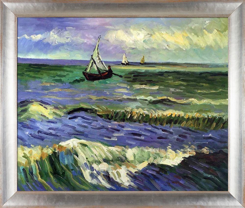 Seascape at Saintes maries Pre-Framed - Spencer Rustic 20" X 24"