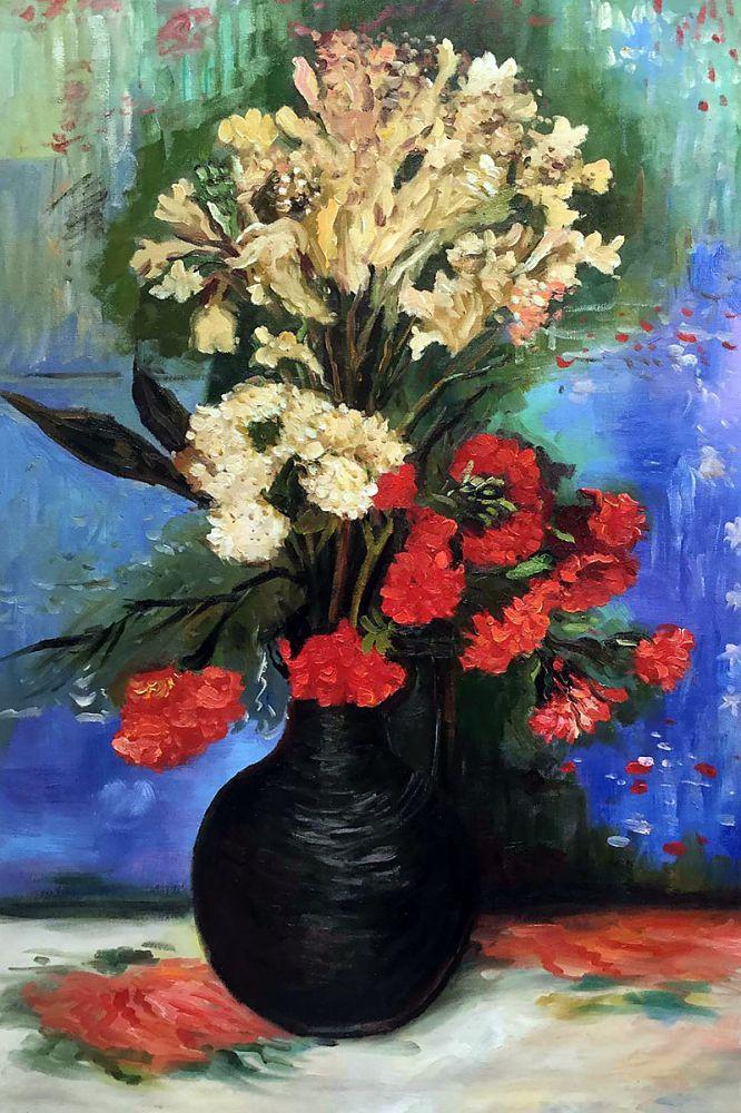Vase with Carnations and other flowers