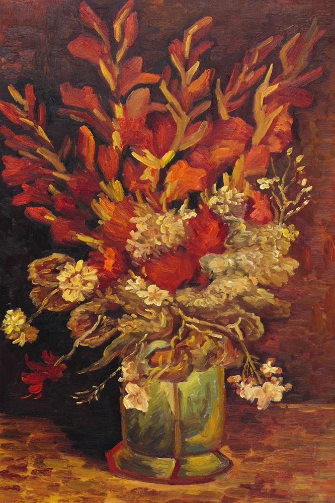 Vase with Gladioli and Carnations (red)
