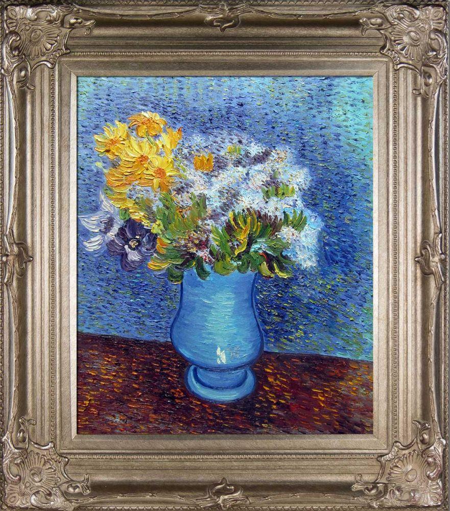 Vase with Lilacs, Daisies and Anemones Pre-Framed - Renaissance Champagne Frame 20"X24"