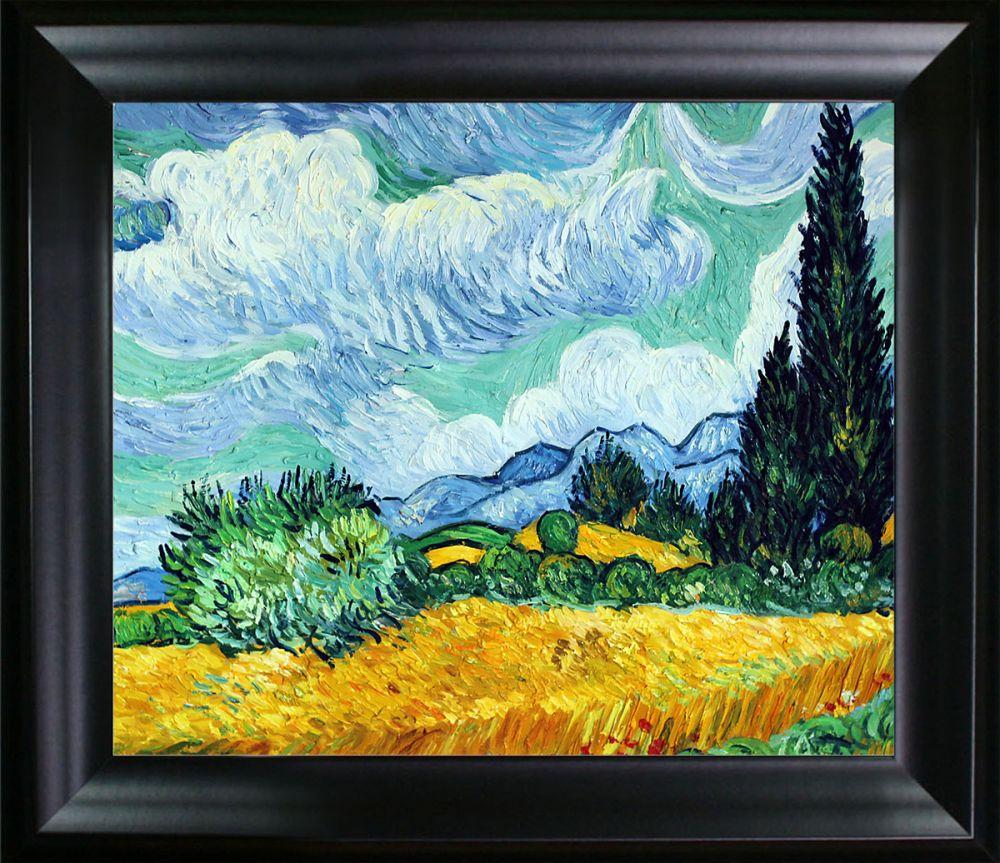 Wheat Field with Cypresses Pre-Framed