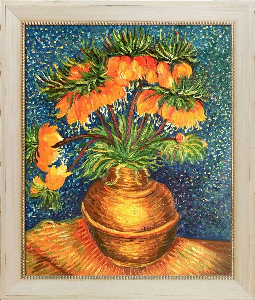 Crown Imperial Fritillaries in a Copper Vase Pre-Framed - Constantine Frame 20" X 24"