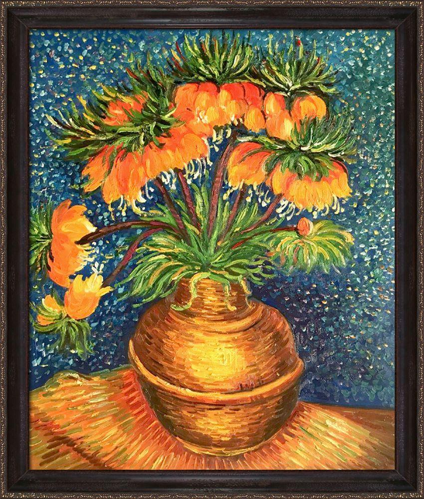 Crown Imperial Fritillaries in a Copper Vase Pre-Framed - La Scala Frame 20"X24"