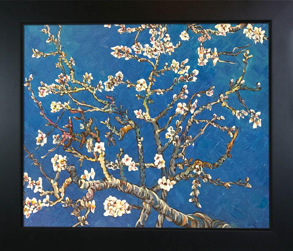 Branches of an Almond Tree in Blossom Pre-Framed - New Age Black Frame 20"X24"