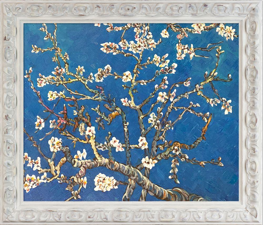 Branches of an Almond Tree in Blossom Pre-Framed - Brimfield Cottage White Frame 20" X 24"