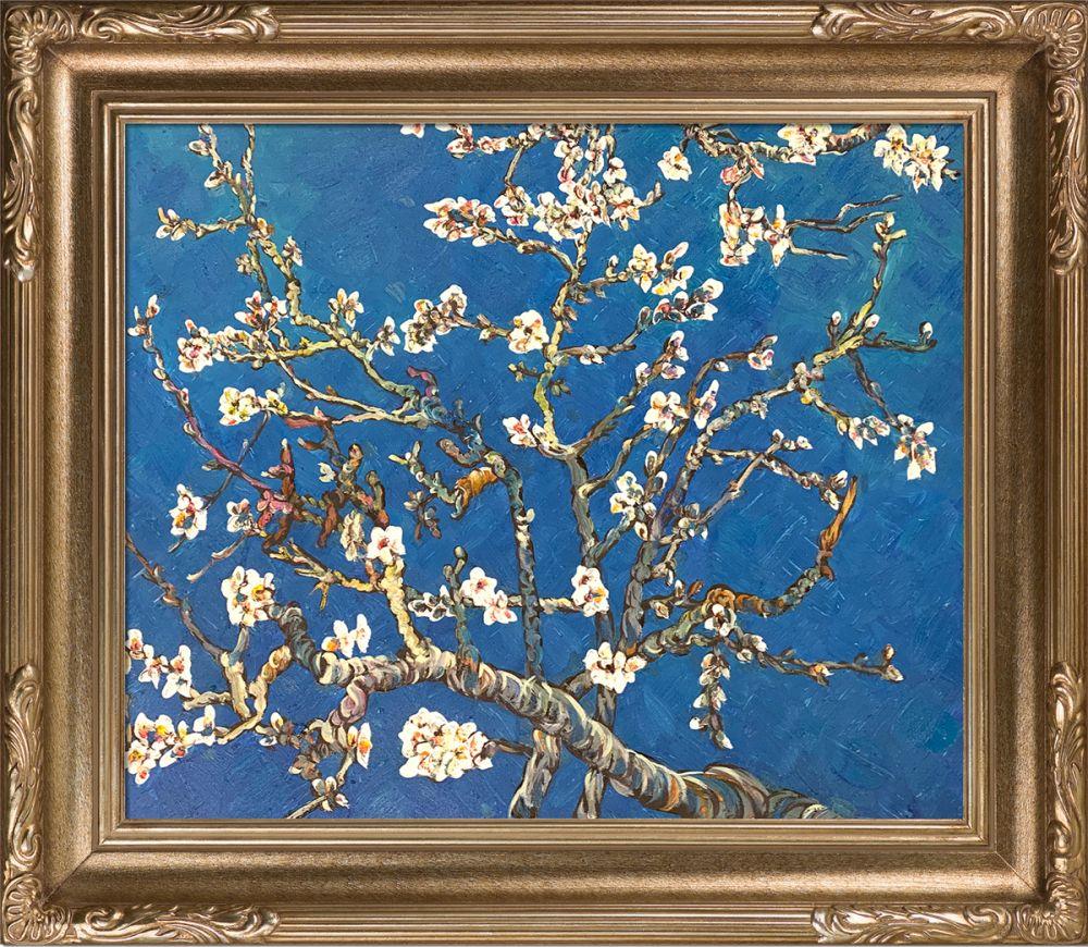 Branches of an Almond Tree in Blossom Pre-Framed - Florentine Dark Champagne Frame 20"X24"