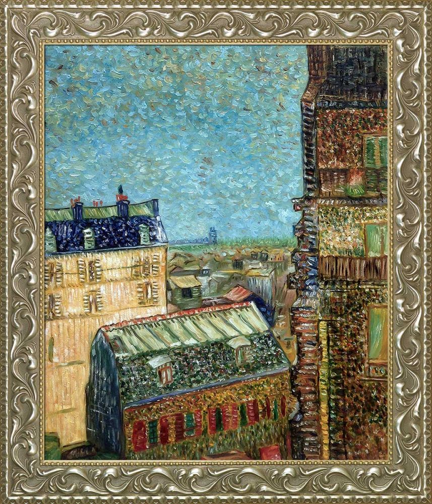 View of Paris from Vincent's Room in the Rue Lepic, 1887 Pre-Framed - Rococo Silver 20"X24"