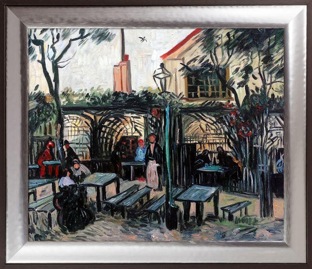 Terrace of a Cafe on Montmartre - Magnesium Silver Frame 20" X 24"