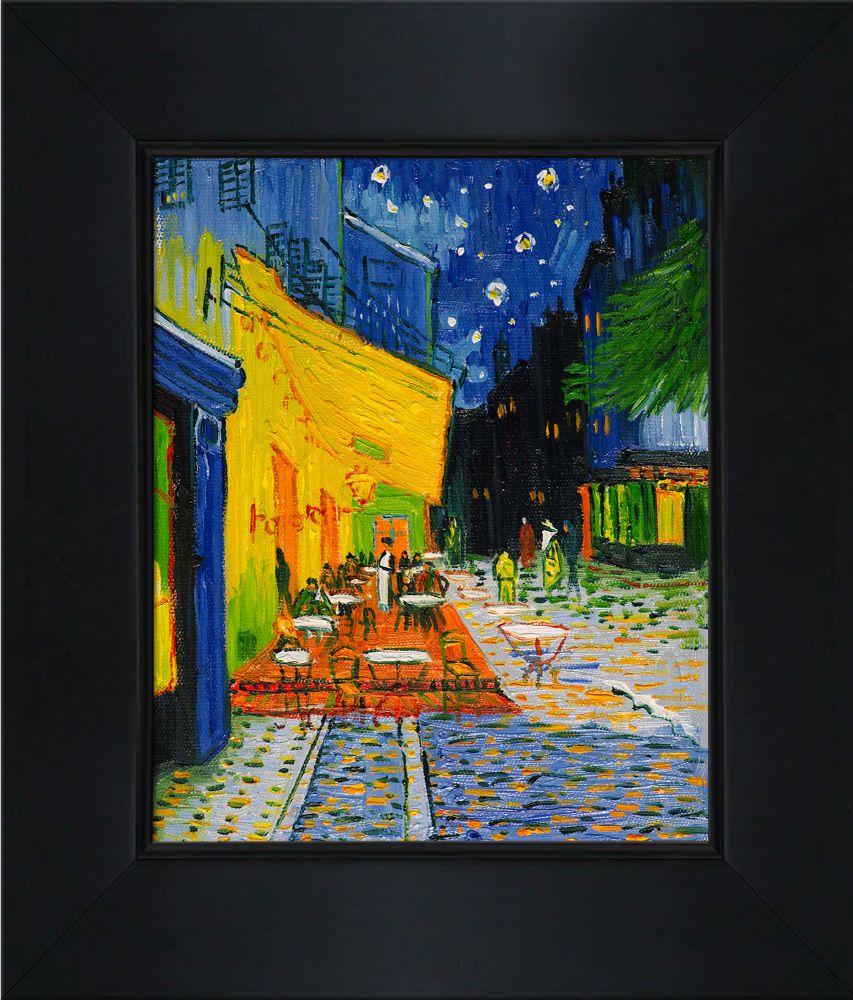 Cafe Terrace at Night Pre-Framed - New Age Black Frame 8"X10"