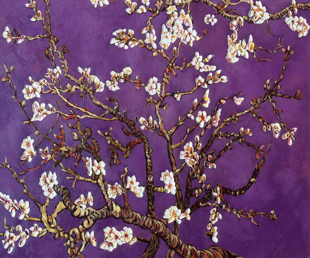 Branches of an Almond Tree in Blossom, Amethyst Purple