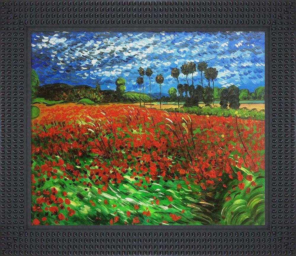 Field of Poppies Pre-Framed - Java Bean Frame 20" X 24"