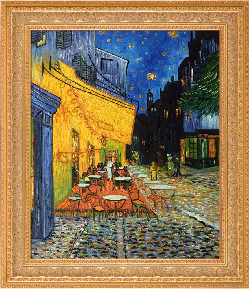 Cafe Terrace at Night (Luxury Line) Pre-Framed - Sovereign Frame 20" X 24"