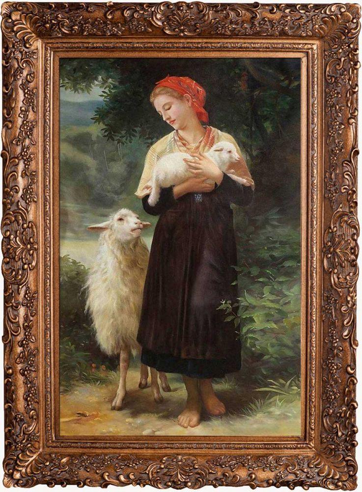 The Shepherdess, 1873 Pre-Framed - Burgeon Gold Frame 24"X36"