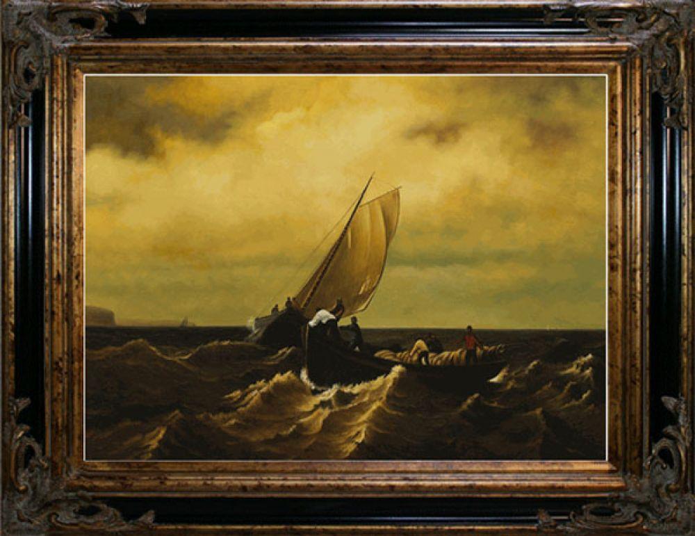 Fishing Boats on Bay of Fundy Pre-Framed - Excalibur Frame 30"X40"