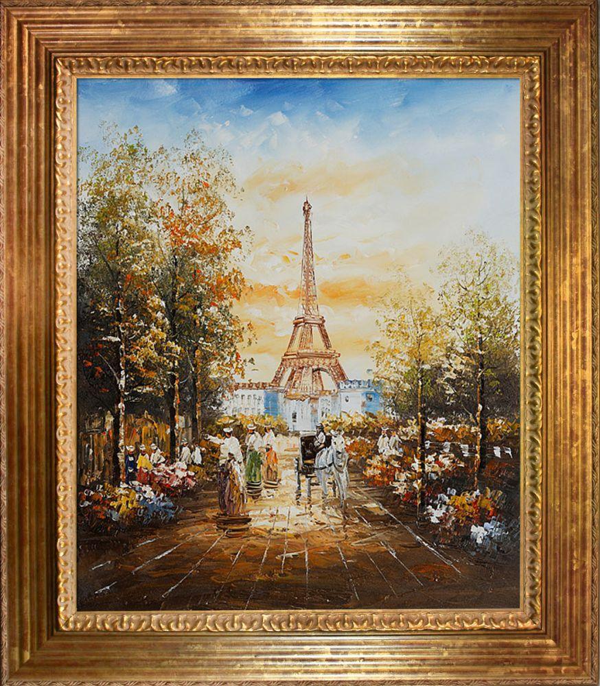 Gardens Near The Eiffel Pre-Framed - Vienna Gold Leaf Frame 20"X24"