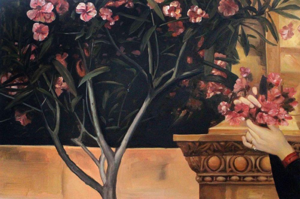 Two Girls with an Oleander (detail-left)